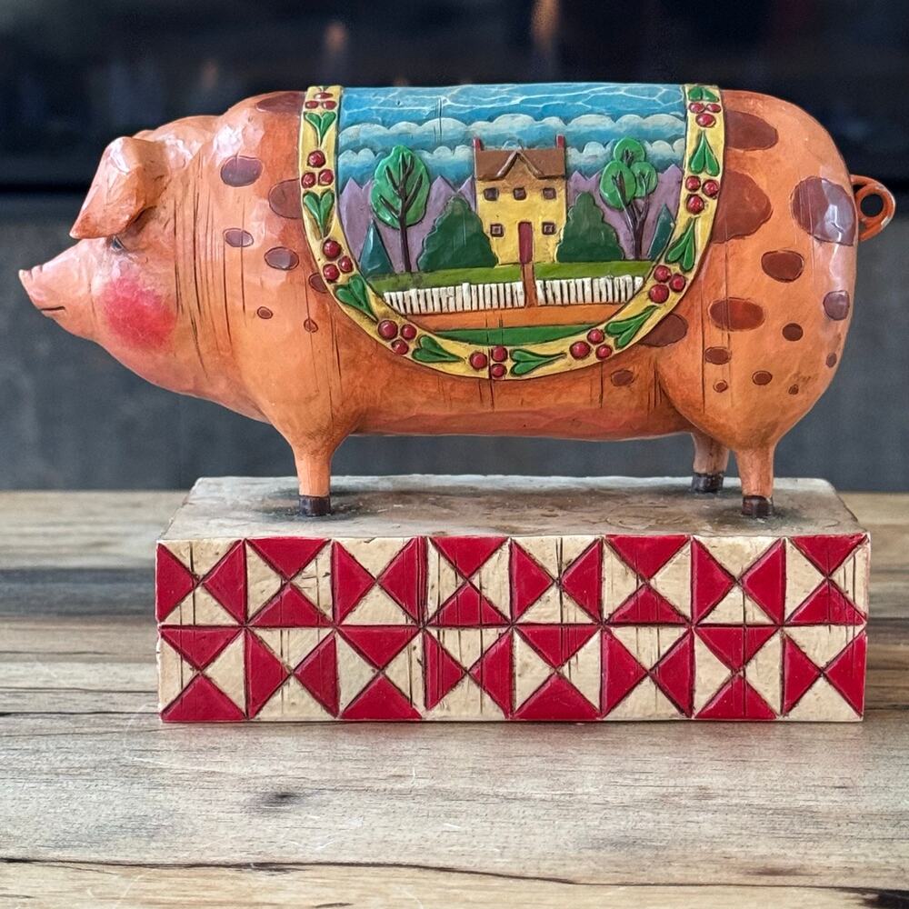 Jim Shore Heartwood Creek Country Heritage Pig Figurine 2003 Retired 117142